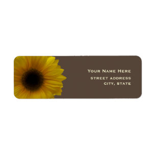 Yellow Sunflower Address Label