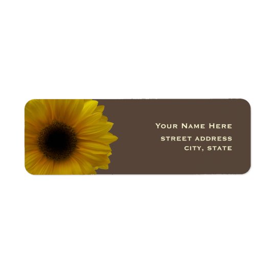 Yellow Sunflower Address Label