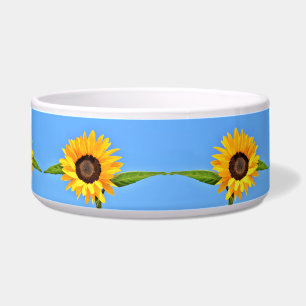 Yellow Sunflower Against Sun on Blue Sky - Summer
