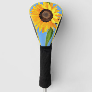 Yellow Sunflower Against Sun on Blue Sky - Summer  Golf Head Cover