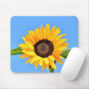 Yellow Sunflower Against Sun on Blue Sky - Summer  Mouse Mat