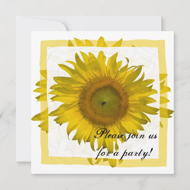 Yellow Sunflower All Occasion Party Invitation (Front)