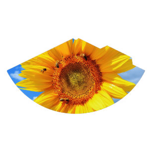 Yellow Sunflower and Bees on Blue Sky - Summer Day Party Hat