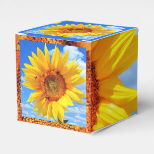 Yellow Sunflower and Bees on Blue Sky - Summer Favour Box