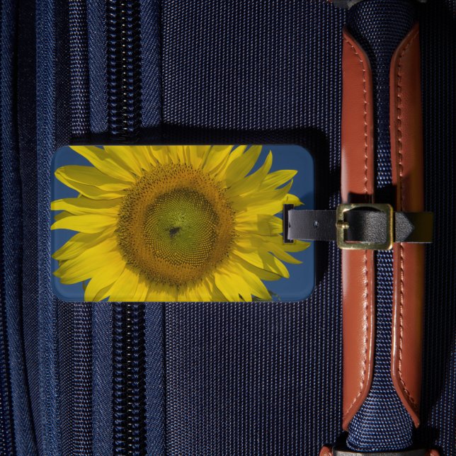 Yellow Sunflower and Blue Sky  Luggage Tag (Front Insitu 4)