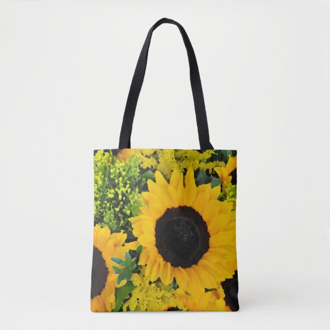 Yellow sunflower art tote bag (Front)