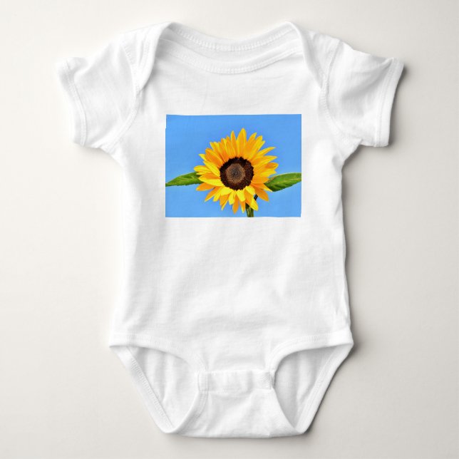 Yellow Sunflower Baby Bodysuit (Front)