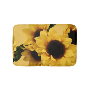 Yellow Sunflower Bath Mat