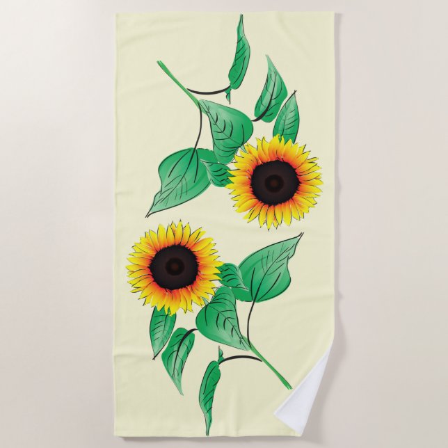 Yellow Sunflower Bath Towel - Choose Colour (Front)