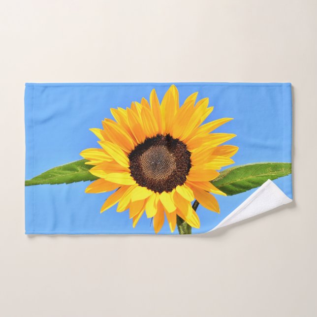 Yellow Sunflower Bath Towels Blue Sky (Hand Towel)