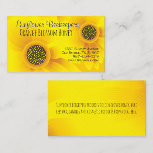 Yellow Sunflower Beekeeper Honey Business Card