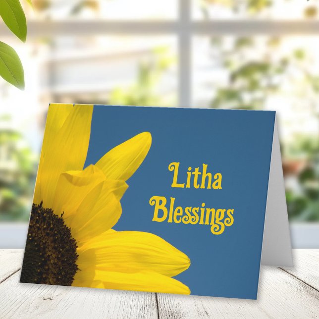 Yellow Sunflower Blossom Litha Summer Solstice Card (Creator Uploaded)