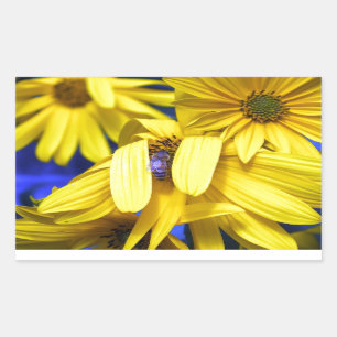 Yellow Sunflower, Blue Bee  Stickers