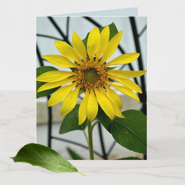 Yellow Sunflower Botanical Floral blank note card (Creator Uploaded)