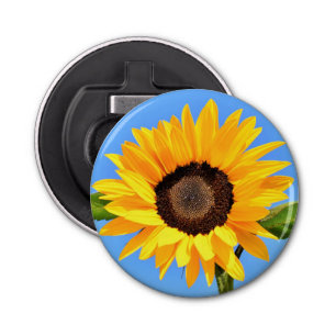 Yellow Sunflower Bottle Opener Blue Sky