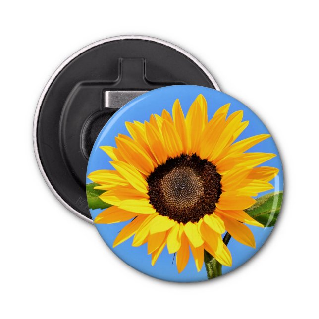 Yellow Sunflower Bottle Opener Blue Sky (Front)