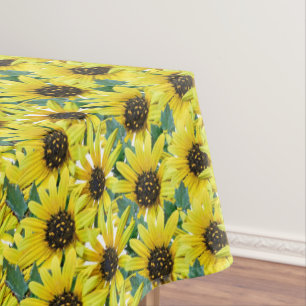 Yellow Sunflower Bouquet Bright Floral Rectangle Tablecloth