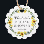 Yellow Sunflower Bridal Shower Favour Gift Tag<br><div class="desc">Beautiful watercolor yellow sunflowers floral bouquet including sunflowers,  daisies,  larkspur,  berries & greenery. Visit our shop to view our entire sunflower floral collection</div>