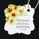 Yellow Sunflower Bridal Shower Favour Gift Tag<br><div class="desc">Beautiful watercolor yellow sunflowers floral bouquet including sunflowers,  daisies,  larkspur,  berries & greenery. Visit our shop to view our entire sunflower floral collection</div>