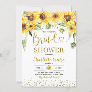 Yellow Sunflower bridal shower invitation