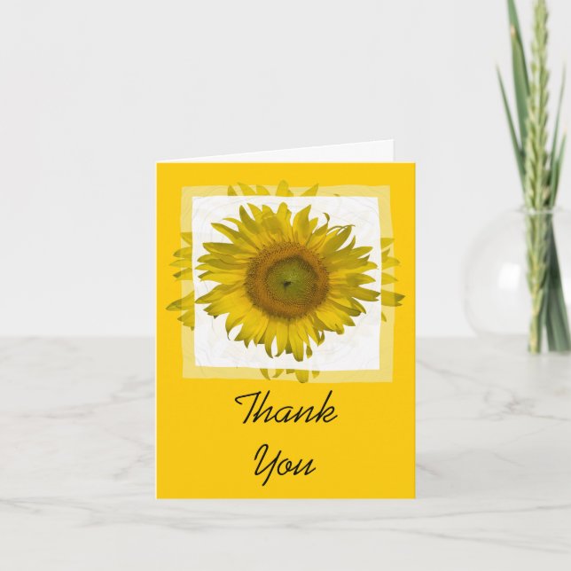 Yellow Sunflower Bridesmaid Thank You Card (Front)