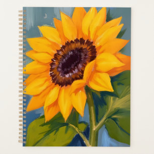 Yellow Sunflower Bright Watercolor Floral Planner