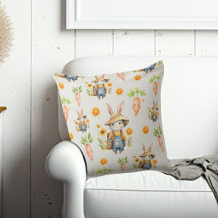 Yellow Sunflower Bunny Spring Cushion