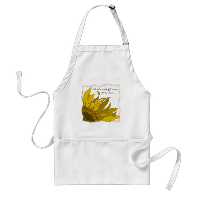 Yellow Sunflower Corner Wedding Standard Apron (Front)