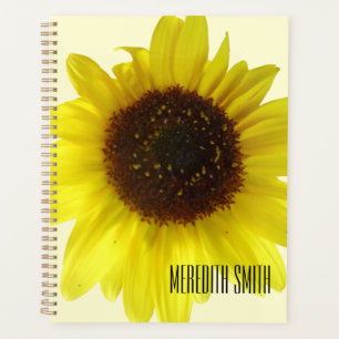 Yellow Sunflower Custom Name Planner
