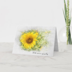 Yellow Sunflower Field Sympathy  Card