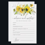 Yellow Sunflower Floral Advice and Wishes Card<br><div class="desc">A beautiful yellow sunflower floral border tops this Advice and Wishes card.</div>