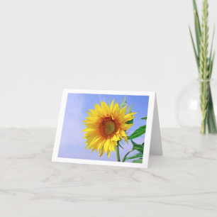 Yellow Sunflower Floral Blank Note Card