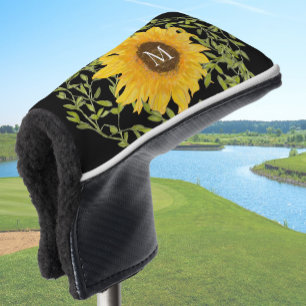 Yellow Sunflower Floral custom monogram ladies  Golf Head Cover