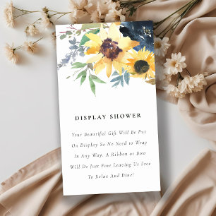 Yellow Sunflower Floral Display Shower Baby Shower Enclosure Card