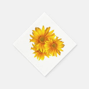 Yellow Sunflower Floral Napkins