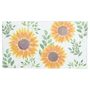 Yellow Sunflower Floral Pillowcase