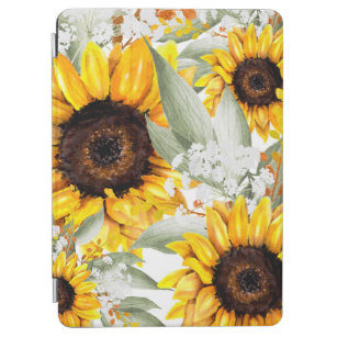 Yellow Sunflower Floral Rustic Fall Flower iPad Air Cover
