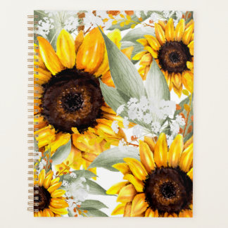 Yellow Sunflower Floral Rustic Fall Flower Planner