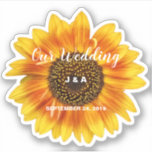 Yellow sunflower floral wedding custom cut<br><div class="desc">Yellow sunflower floral,  custom cut,  vinyl  Wedding stickers.
Add own initials,  monograms and text to personalise.
You can also add the stickers on envelopes,  for your wedding postage,  as envelope seals.</div>