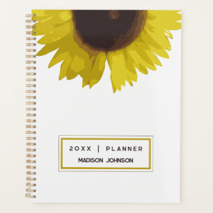 Yellow Sunflower Flower Floral Custom Name Planner