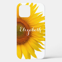 Yellow Sunflower Flower Floral Personalised