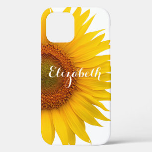 Yellow Sunflower Flower Floral Personalised iPhone 12 Case