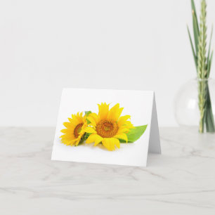 Yellow Sunflower Flower Hello, Love, Miss You Thank You Card