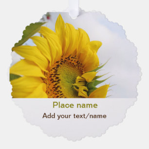 Yellow sunflower garden add photo text name travel tree decoration card