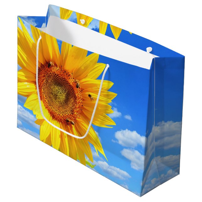 Yellow Sunflower Gift Bag (Front Angled)