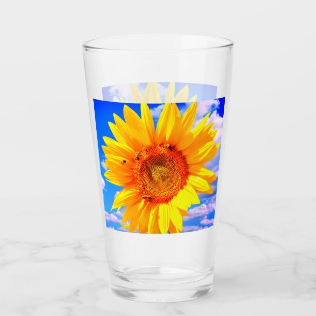 Yellow Sunflower Glass (Front)