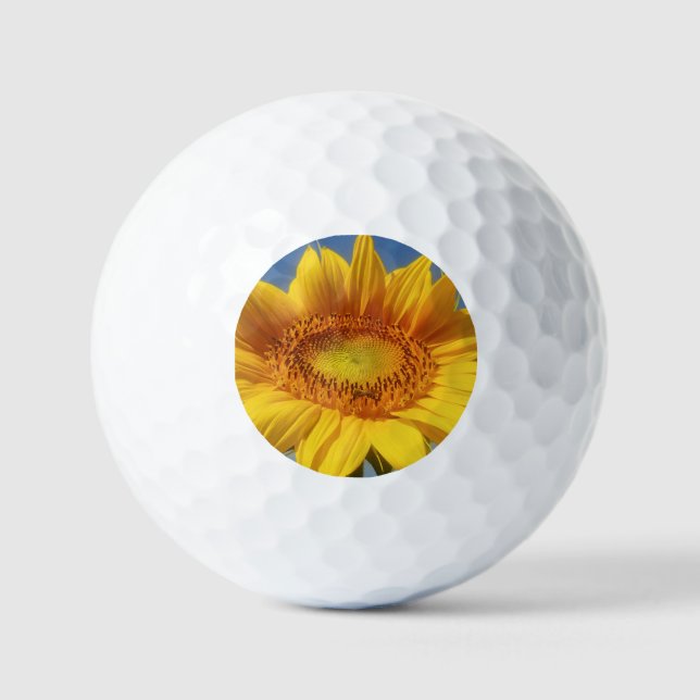 Yellow Sunflower Golf Balls (Front)