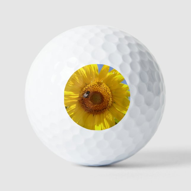 Yellow Sunflower Golf Balls (Front)