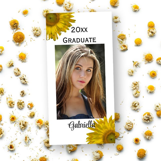 Yellow Sunflower Graduation Announcement Photo (Creator Uploaded)