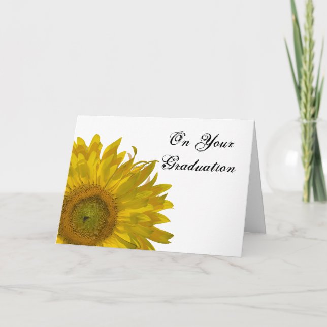 Yellow Sunflower Graduation Congratulations Card (Front)